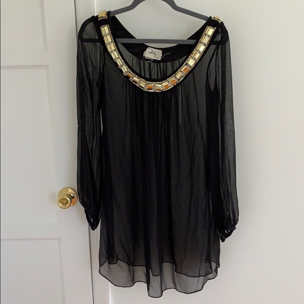 Milly black sheer holiday dress